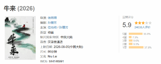 《牛来》豆瓣5.9分，抽象神作还是烂片？