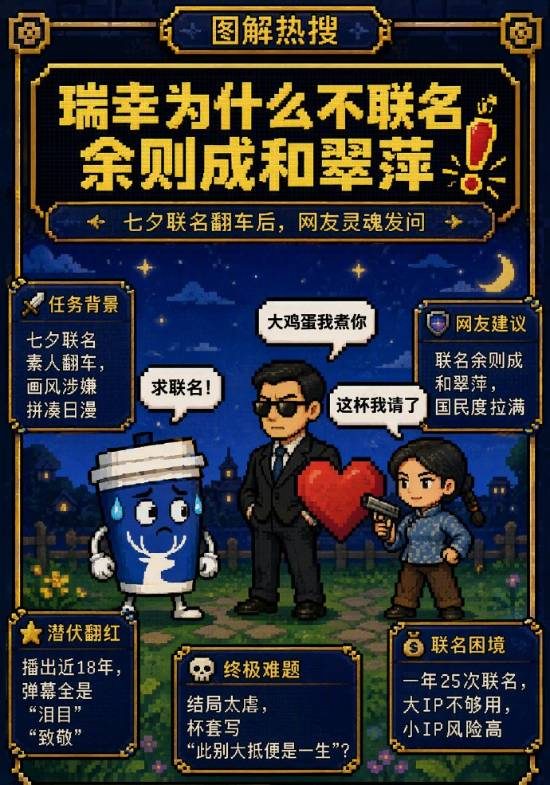 瑞幸七夕联名翻车，网友喊话余则成翠萍