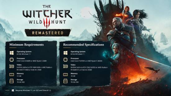 《巫师3》重制版配置公布，1660就能玩？