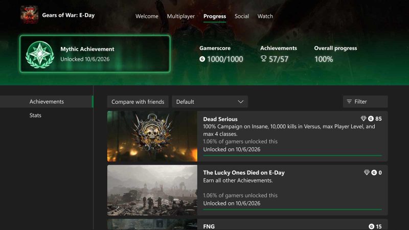 Xbox 神话成就今日起向 Insider 推送，可追溯历史记录