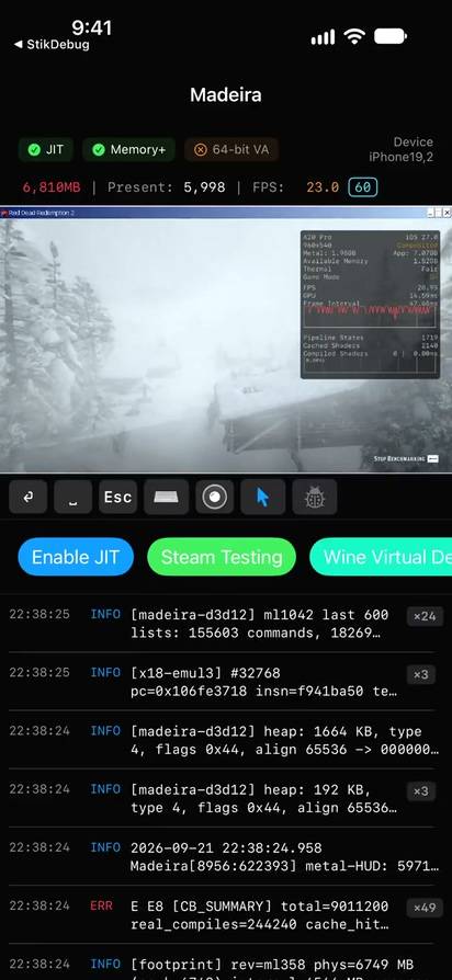 开发者在iPhone 18 Pro本地运行《荒野大镖客：救赎2》实验版