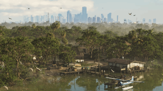 《GTA6》实机航空场景水滴受螺旋桨气流影响引玩家讨论