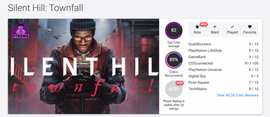 《寂静岭：Townfall》媒体评测解禁，OpenCritic均分82分