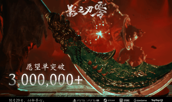 《影之刃零》愿望单破300万，制作人称本月取消愿望单者不在少数