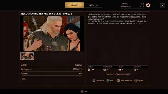 主机版《巫师3》重制版可装Mod：PS5玩家能同时攻略叶奈法与特莉丝且保住好结局