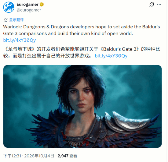 《Warlock: Dungeons & Dragons》公开魔法与开放世界机制，预计2027年发售