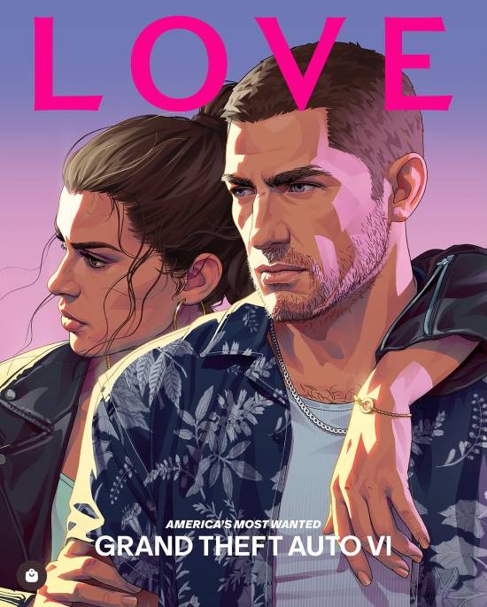 法国杂志《LOVE》第27期将推《GTA6》专题 公开杰森与露西亚新艺术图